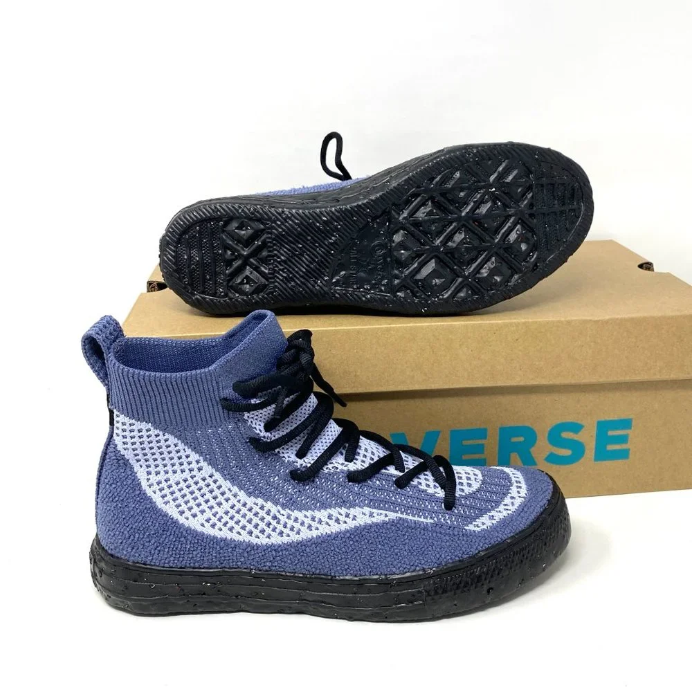💖MEGA SALE💖Converse Ctas Crater Black Blue White High Women Shoe Knit 172032C